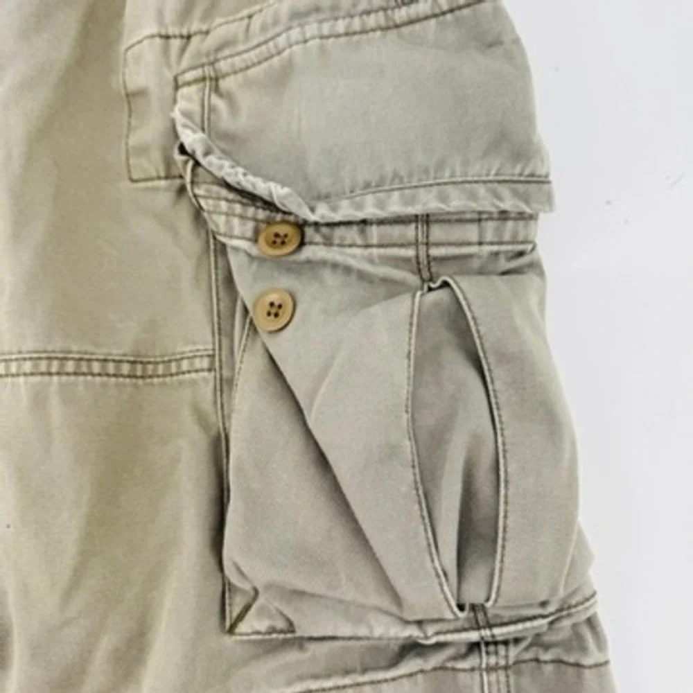 Y2k Polo‎ Ralph Lauren Cargo Shorts Baggy Mens 35 Green Classic Heavy Utility